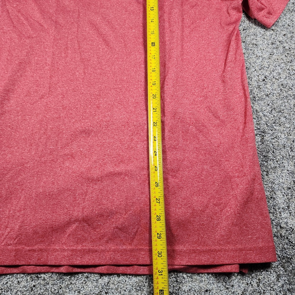 Adidas Polo Shirt Mens XL Red Heathered Short Sleeve Athletic Excellent - Picture 10 of 11